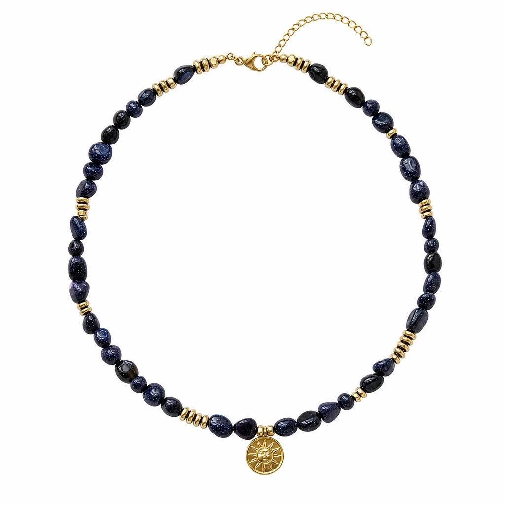 Stardust Blue Goldstone Necklace